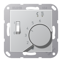 Термостат для теплого пола JUNG А-СЕРИЯ, с датчиком, алюминий