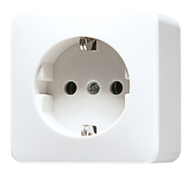 Розетка JUNG AP600, открытый монтаж, с заземлением, белый, 620AWW