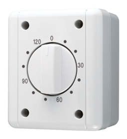 JUNG Белый Выключатель для накладного монтажа с часовым механизмом